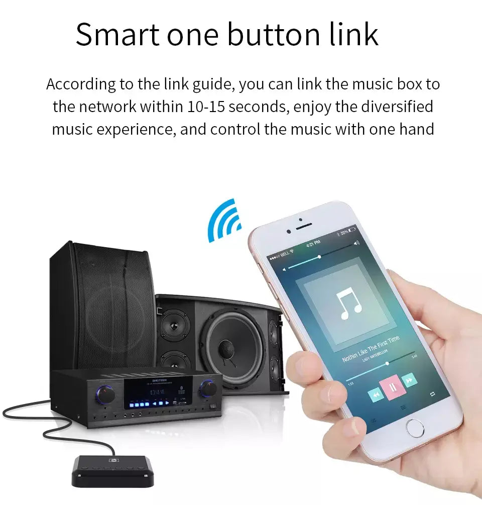 Receptor de áudio sem fio, wi-fi, para airplay, spotify, dlna, nas, stream de som, bluetooth 5.0, adaptador óptico de caixa de música, wr320
