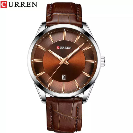 CURREN-Relógios masculinos de quartzo com pulseira de couro, marca de luxo superior, relógio de negócios, novo