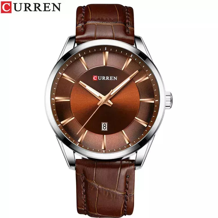 CURREN-Relógios masculinos de quartzo com pulseira de couro, marca de luxo superior, relógio de negócios, novo