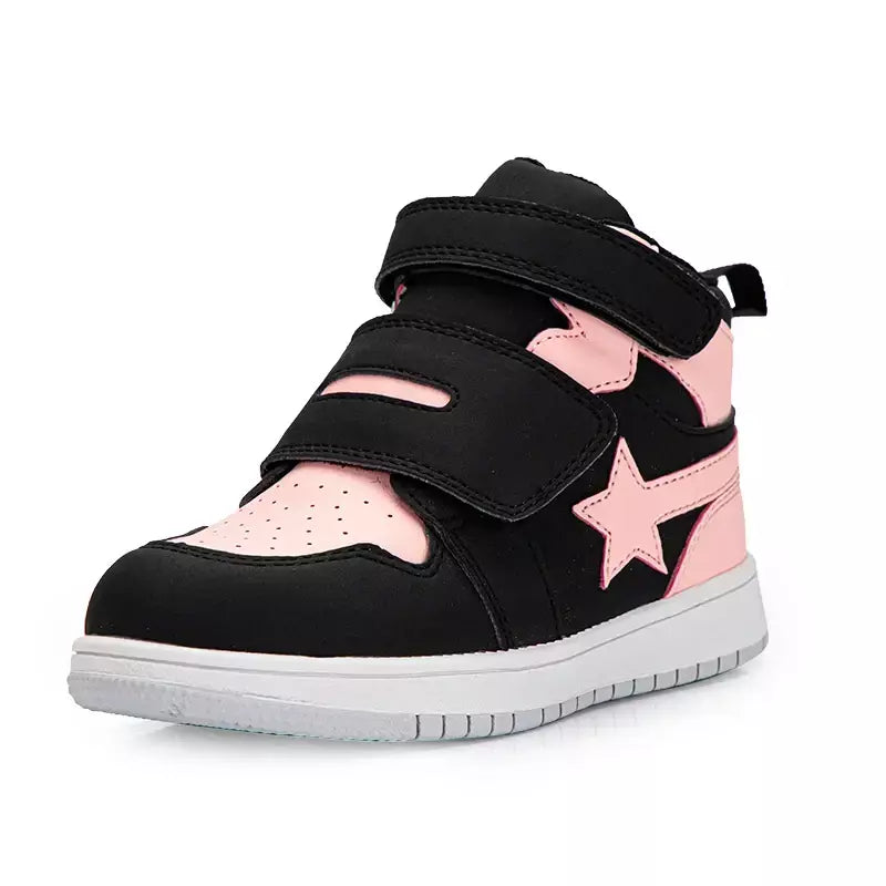 Sapatilhas para crianças, sapatos ortopédicos para crianças, ponta dos pés, suporte de tornozelo alto para caminhada, tênis de sola antiderrapante de fundo duro para meninas meninos pés chatos