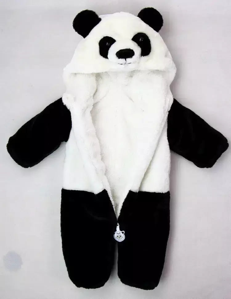 0-36 meses bebê recém-nascido manter quente inverno macacão geral panda animal com capuz macacão infantil menino e menina hallowe cosplay pijamas