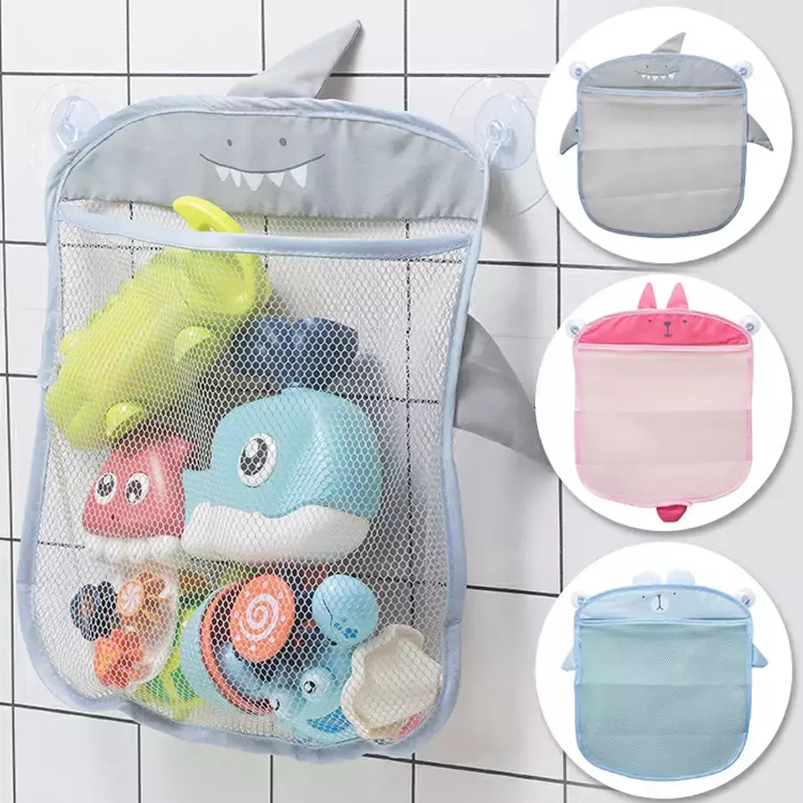 Qwz novo pato dos desenhos animados do bebê saco de malha do banheiro otário design para brinquedos de banho crianças formas animais pano areia brinquedos armazenamento net saco