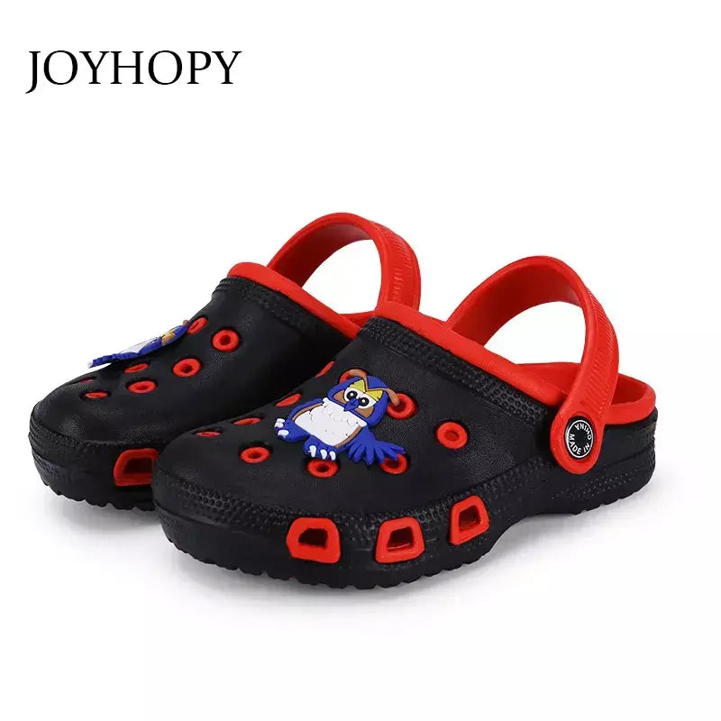 EUR24-35 crianças mules tamancos crianças verão jardim bonito desenhos animados sapatos menina menino sapatos de praia doce cor buraco sapatos de bebê sandálias