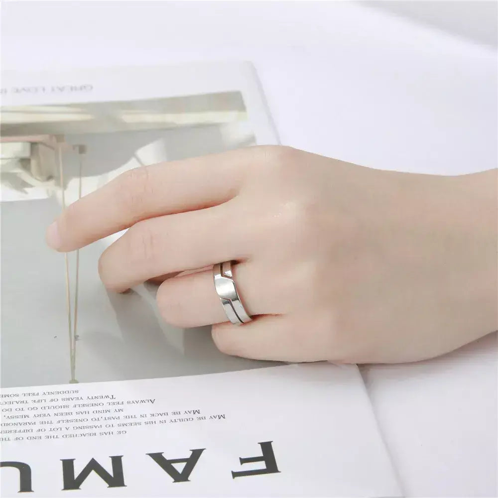 Skyrim anel de aço inoxidável para homens mulheres preto minimalista casual anéis de dedo 2025 casal jóias presente de casamento para amante