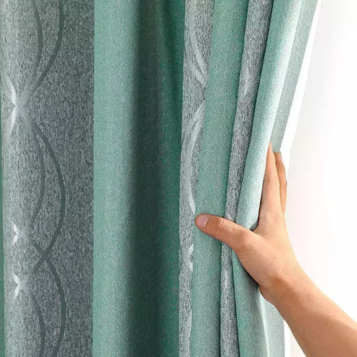 Dreamwood-Modern Verde Listrado Blackout Cortina para sala de estar, espessamento Quarto Cortinas, 2 cores disponíveis, Hot Sale