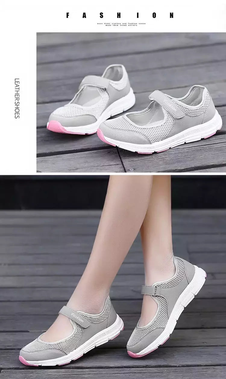 Tênis respirável malha para mulheres, sapatos de verão, vulcanizar, andar, para senhoras