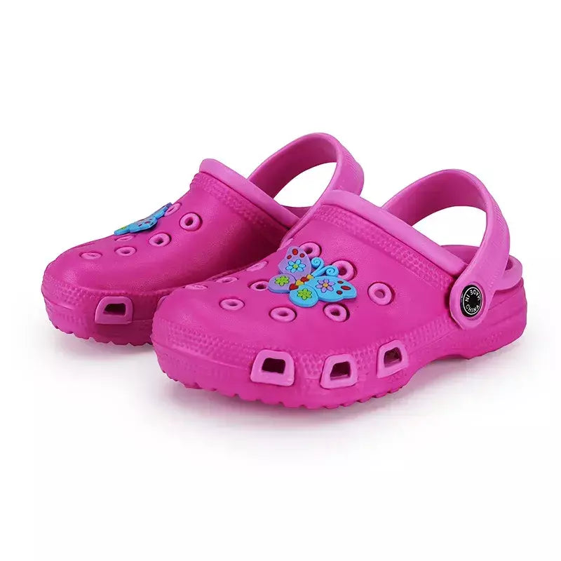 EUR24-35 crianças mules tamancos crianças verão jardim bonito desenhos animados sapatos menina menino sapatos de praia doce cor buraco sapatos de bebê sandálias