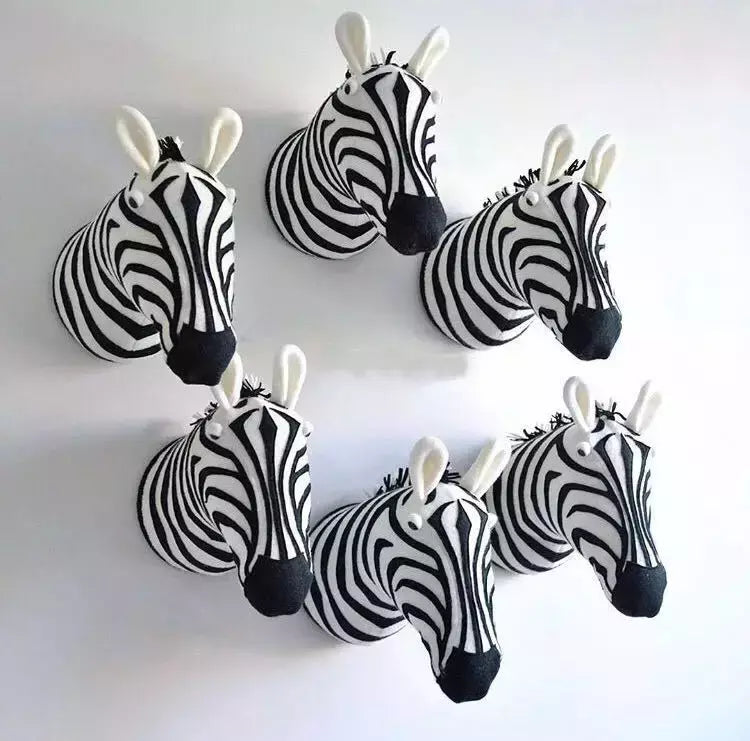 3D Animal Wall Mount for Children, Stuffed Toys for Kids, Nursery Wall, Home Decor Acessórios, Presentes de aniversário, Zebra, Elefante, Girafa