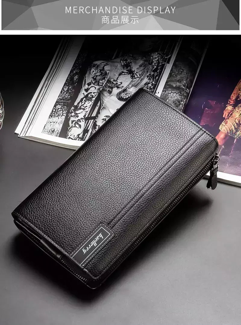 Baellery homens bolsa de embreagem grande capacidade carteiras de bolso do telefone celular passcard bolso de alta qualidade multifuncional carteira para homem