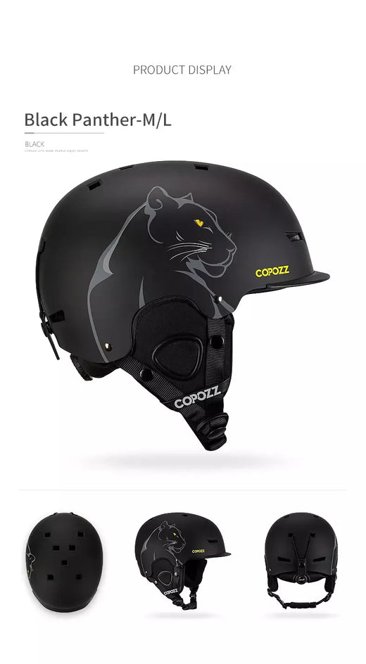 Copozz novo capacete de esqui dos desenhos animados meio coberto anti-impacto capacete de segurança ciclismo esqui snowboard capacete esportivo para adultos e crianças