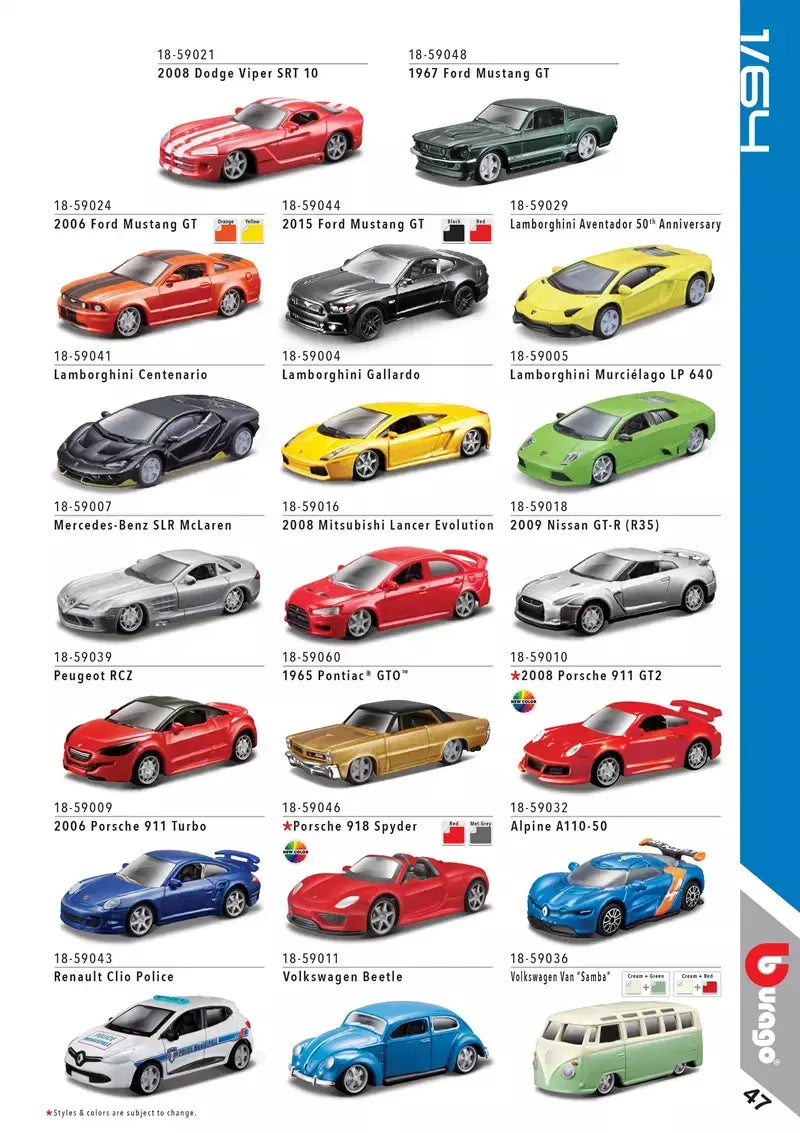 Bburago 1:64 ônibus volkswagen porsche ford mustang audi bmw liga carro de luxo fundição modelo de carro brinquedo coleção presente