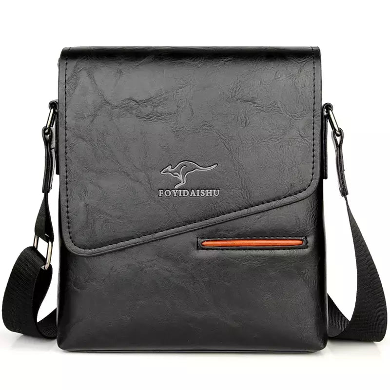 Sacos mensageiro de couro canguru para homens, bolsa tiracolo casual, bolsa de ombro masculina pequena, marca de luxo, verão