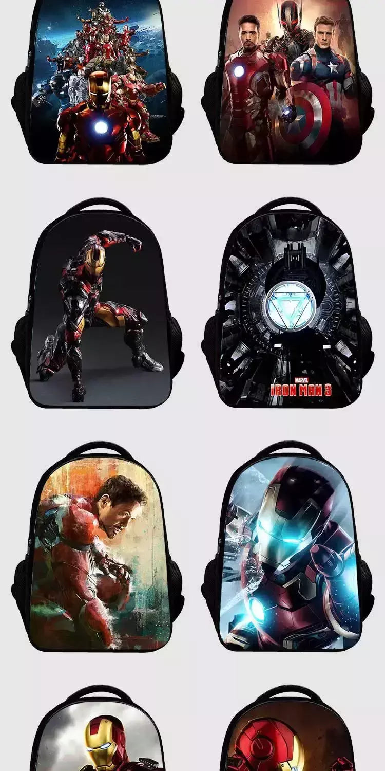 Bolsa Escolar Marvel Super Heroes para Crianças, Mochilas Homem de Ferro, Mochila 3D Anime, Bolsa de Viagem Infantil, Meninos, Escola Primária, Novo