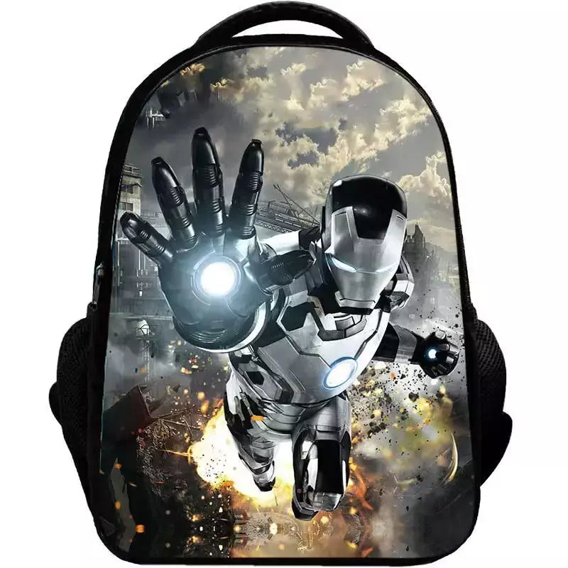 Bolsa Escolar Marvel Super Heroes para Crianças, Mochilas Homem de Ferro, Mochila 3D Anime, Bolsa de Viagem Infantil, Meninos, Escola Primária, Novo
