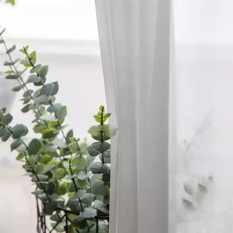 Branco Tulle Cortinas para a decoração da sala, Super macio, grande sentimento da mão, Modern Veil, Chiffon, Solid Voile Sheer, Cozinha