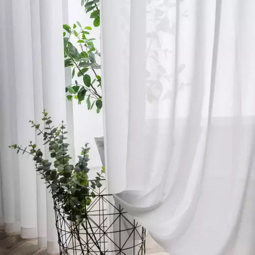 Branco Tulle Cortinas para a decoração da sala, Super macio, grande sentimento da mão, Modern Veil, Chiffon, Solid Voile Sheer, Cozinha