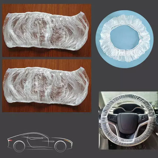 100 pces universalmente veículo carro descartável plástico volante protetor capa à prova dwaterproof água para acessórios interiores do carro