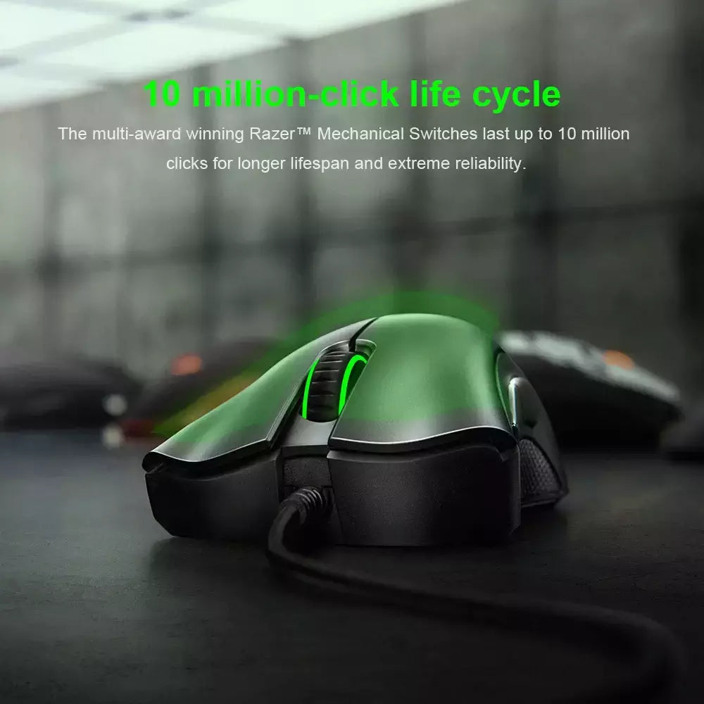 Mouse com fio, Razer Original DeathAdder Essencial com fio Gaming Mouse Mice 6.400 DPI Sensor Óptico 5 Botões Independentes para Laptop PC Gamer