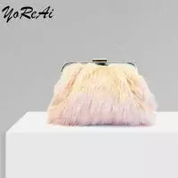 YoReAi-Beading Bolsa para Mulheres, Clutch Feminino, Bolsas de Ombro, Bolsas Festa, Veludo, Hobo-Bag Brilhante, Messenger Bag, Marca de Luxo