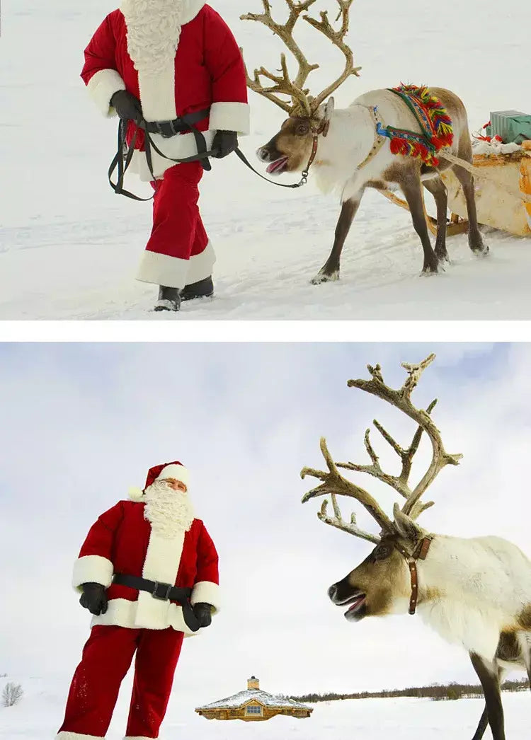 Natal papai noel traje barba lotes homem cosplay roupas de papai noel fantasia vestido no natal masculino traje terno para adultos