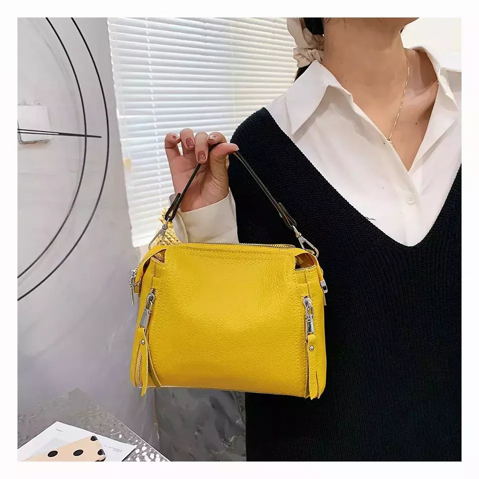 Bolsas de couro genuíno para mulheres, bolsa de ombro de couro para senhoras, sacos do mensageiro, alta qualidade, sacola feminina, moda luxuosa, 100%