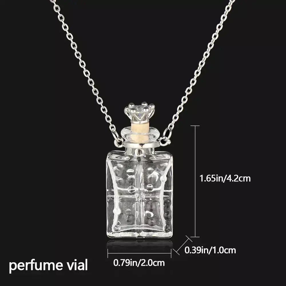 Colar pingente frasco esmalte opcável, gota d' água coração corrente de aço lembrança joias presente perfume mini garrafas colar de jóias