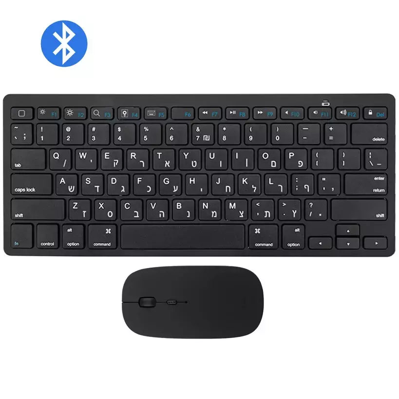 Ultra-Slim Bluetooth Teclado e Mouse Combo, Tecla Mudo, Mouse sem fio, Ratos para Mac, iPad, iPhone, iOS, Android, Windows
