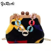 YoReAi-Beading Bolsa para Mulheres, Clutch Feminino, Bolsas de Ombro, Bolsas Festa, Veludo, Hobo-Bag Brilhante, Messenger Bag, Marca de Luxo