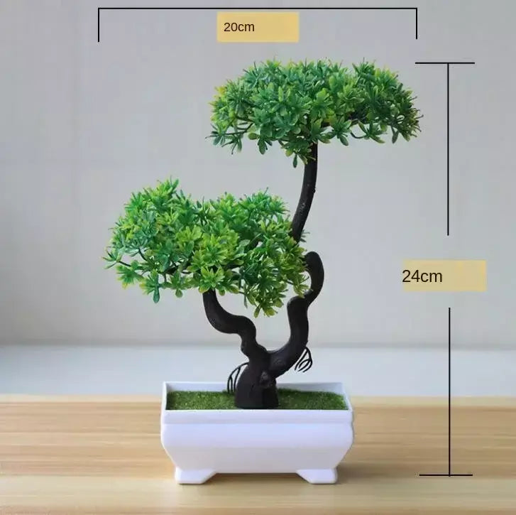 Novas plantas artificiais verdes bonsai pequena árvore grama flor vaso bonsai halloween casamento festa de natal decoração de escritório em casa
