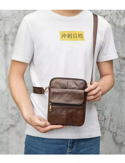 Luufan-bolsa de ombro de couro genuíno masculina, pequenos sacos mensageiro, mini bolsa tiracolo de viagem masculina, nova moda, 2020