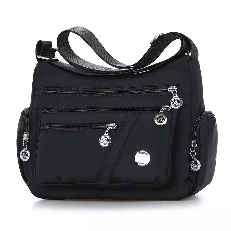 Bolsa mensageiro de ombro Oxford impermeável para mulheres, bolsas com zíper, pacote crossbody feminino casual, grande capacidade, viagem
