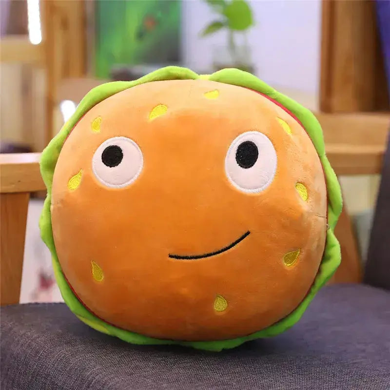 Cute Cartoon Plush Travesseiro Recheado, Hambúrguer, Sorvete, Batatas fritas Brinquedo, Alimentos, Pipoca, Bolo, Pizza, Almofada, Brinquedos Infantis, Presente de Aniversário
