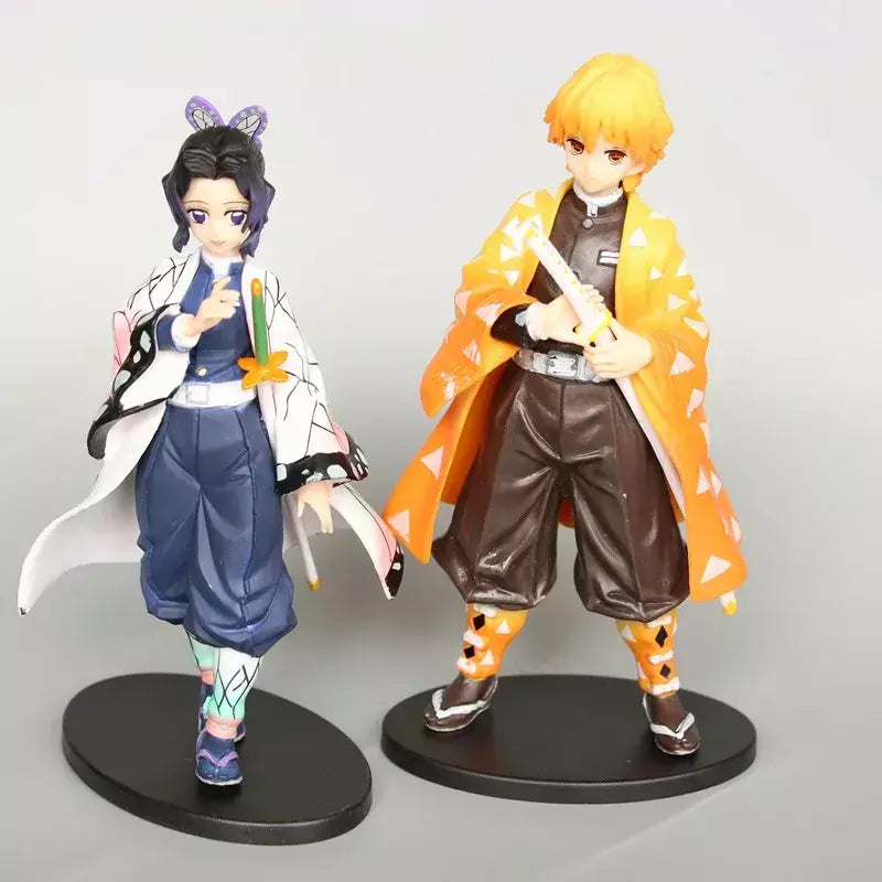 Anime 6 pçs demônio assassino figura 7cm kimetsu não yaiba figura q posket kamado tanjirou kamado nezuko agatsuma figura brinquedos
