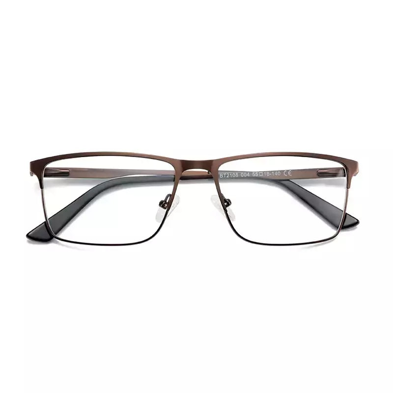 ZENOTTIC 2024 Liga dos homens Titanium Ótico Eyeglass Frame Moda Homens Quadrados Óculos Ultra Light Metal Clássico Sobre o balcão Óculos BT2108