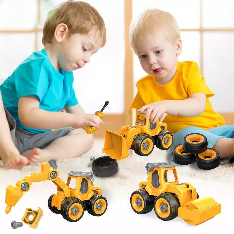 Porca Desmontagem Carregando Descarga Engenharia Caminhão Escavadeira Bulldozer Montessori Educação Brinquedo Criança Parafuso Criativo Ferramenta Carro