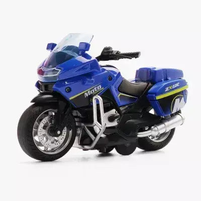 1/14 modelo de carro liga puxar para trás motocicleta locomotiva masculina carro de polícia com luz e veículos de simulação de música brinquedos infantis