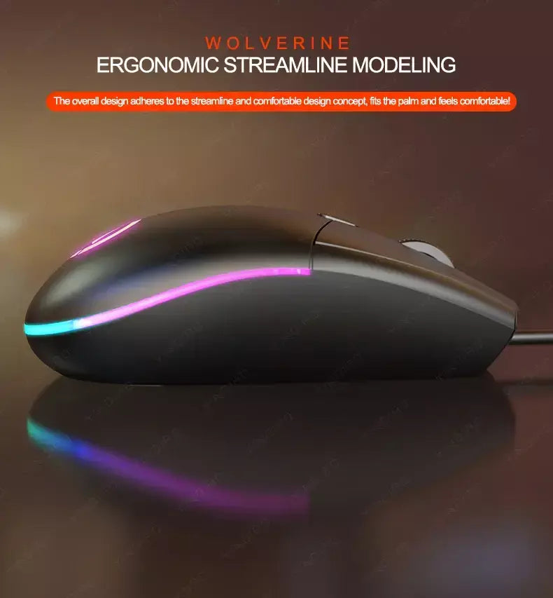 7 led backlight ergonômico wired gaming mouse usb computador óptico mouse gamer dpi ajustável ratos para computador portátil desktop