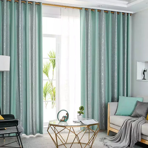 Dreamwood-Modern Verde Listrado Blackout Cortina para sala de estar, espessamento Quarto Cortinas, 2 cores disponíveis, Hot Sale