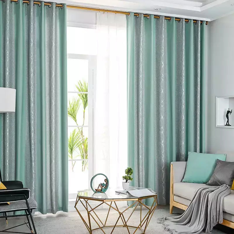 Dreamwood-Modern Verde Listrado Blackout Cortina para sala de estar, espessamento Quarto Cortinas, 2 cores disponíveis, Hot Sale