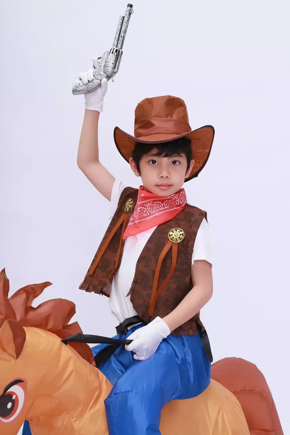 Crianças criança inflável cavalo traje meninas meninos rei cowboy passeio cavalo engraçado halloween purim festa inflado vestuário disfraces