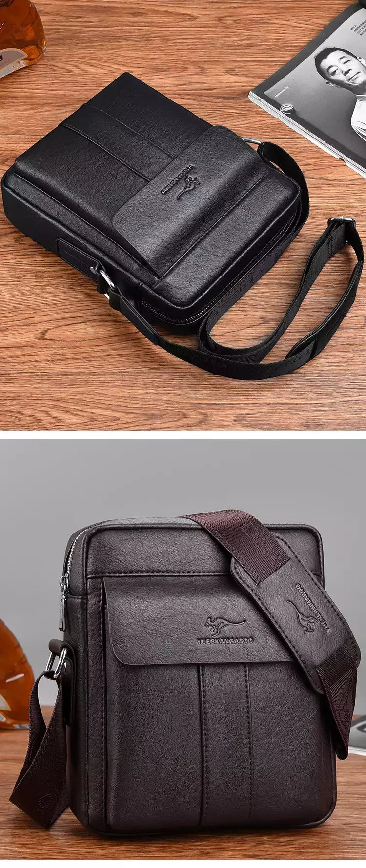 Bolsa mensageiro vintage para homens, bolsa de ombro de couro, bolsa crossbody marrom, presente para marido, marca de luxo