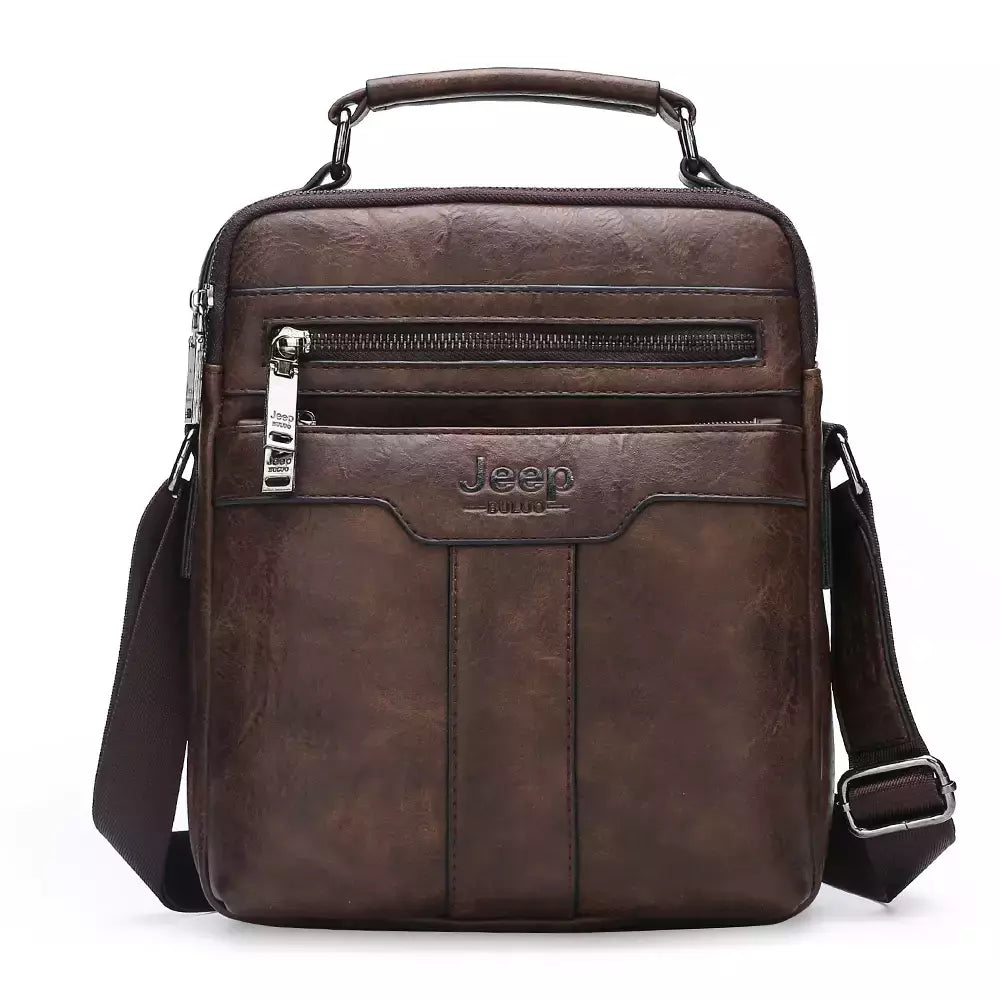 JEEP BULUO-Bolsas de Ombro Crossbody para Homens, Bolsa De Couro Dividido, Bolsa De Mensageiro De Negócios, Bolsa De Alta Qualidade, Moda Quente