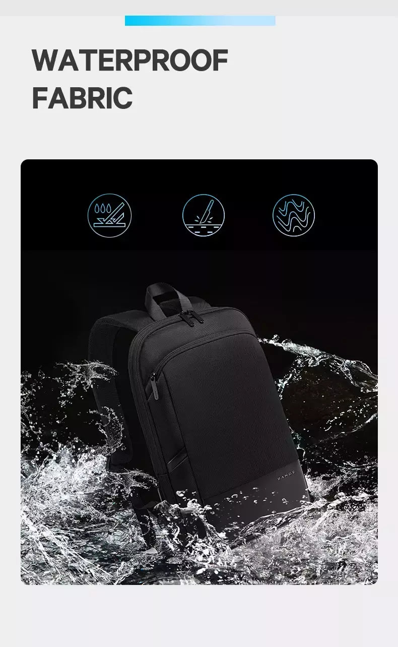 BANGE-Mochila Laptop impermeável para homens, bolsas de ombro leves escaláveis para homens, negócios e viagens, moda clássica, viagens e motociclista, 15,6";;VERDADEIRO;;"Blue,43 x 31 x 7 cm