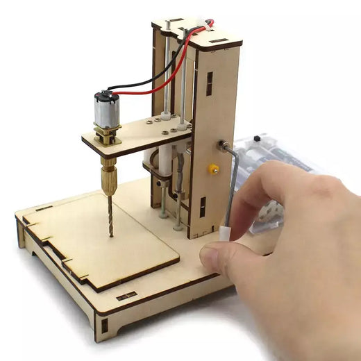 Mini broca de mesa estudantes ciência e tecnologia pequena produção invenção diy placa madeira perfuração modelo ferramentas