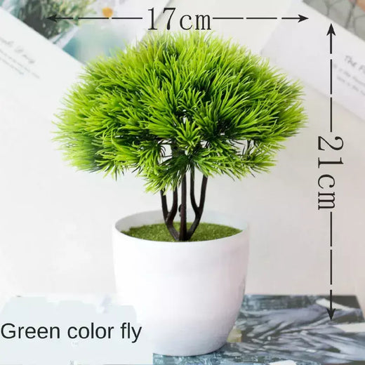 Novas plantas artificiais verdes bonsai pequena árvore grama flor vaso bonsai halloween casamento festa de natal decoração de escritório em casa