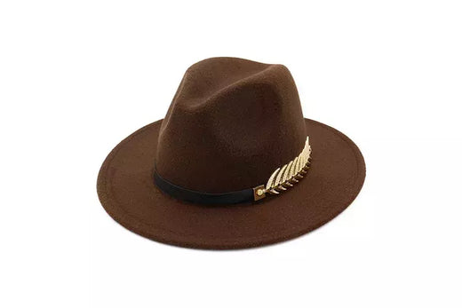 Chapéu Fedora feminino com cinto de pérolas, boné Trilby Vintage, chapéu Panamá de feltro, lã quente, jazz feminino
