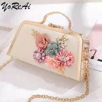 YoReAi-Beading Bolsa para Mulheres, Clutch Feminino, Bolsas de Ombro, Bolsas Festa, Veludo, Hobo-Bag Brilhante, Messenger Bag, Marca de Luxo