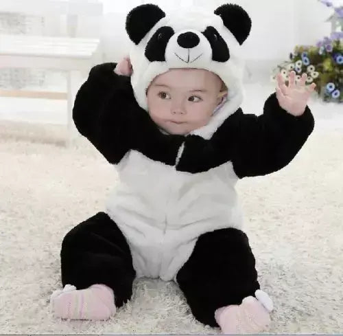 0-36 meses bebê recém-nascido manter quente inverno macacão geral panda animal com capuz macacão infantil menino e menina hallowe cosplay pijamas