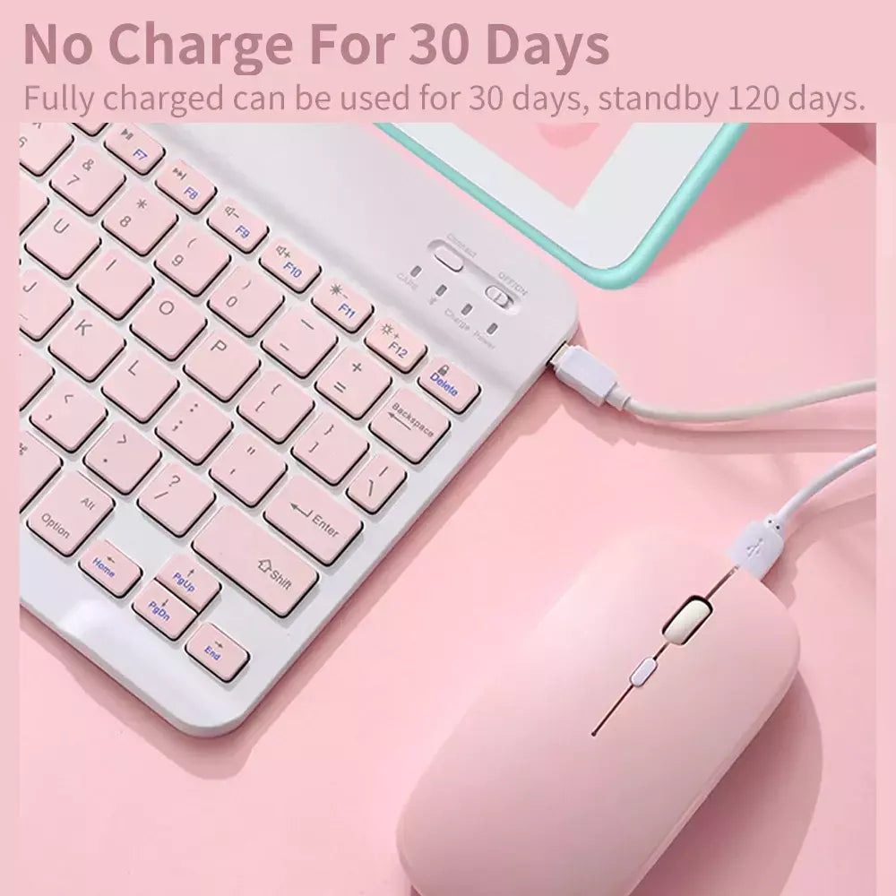Teclado e mouse bluetooth para ipad xiaomi samsung huawei telefone tablet fino mini teclado sem fio para android ios windows