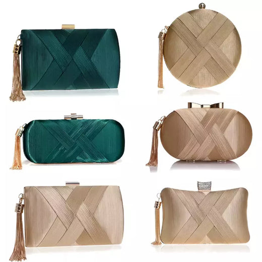 Sekusa-bolsa de noite com borla feminina, bolsa de ombro com corrente, festa de casamento